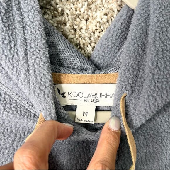 Koolaburra Gray Sherpa Fleece Oversized Pullover Hoodie Lounger Medium - Picture 2 of 7